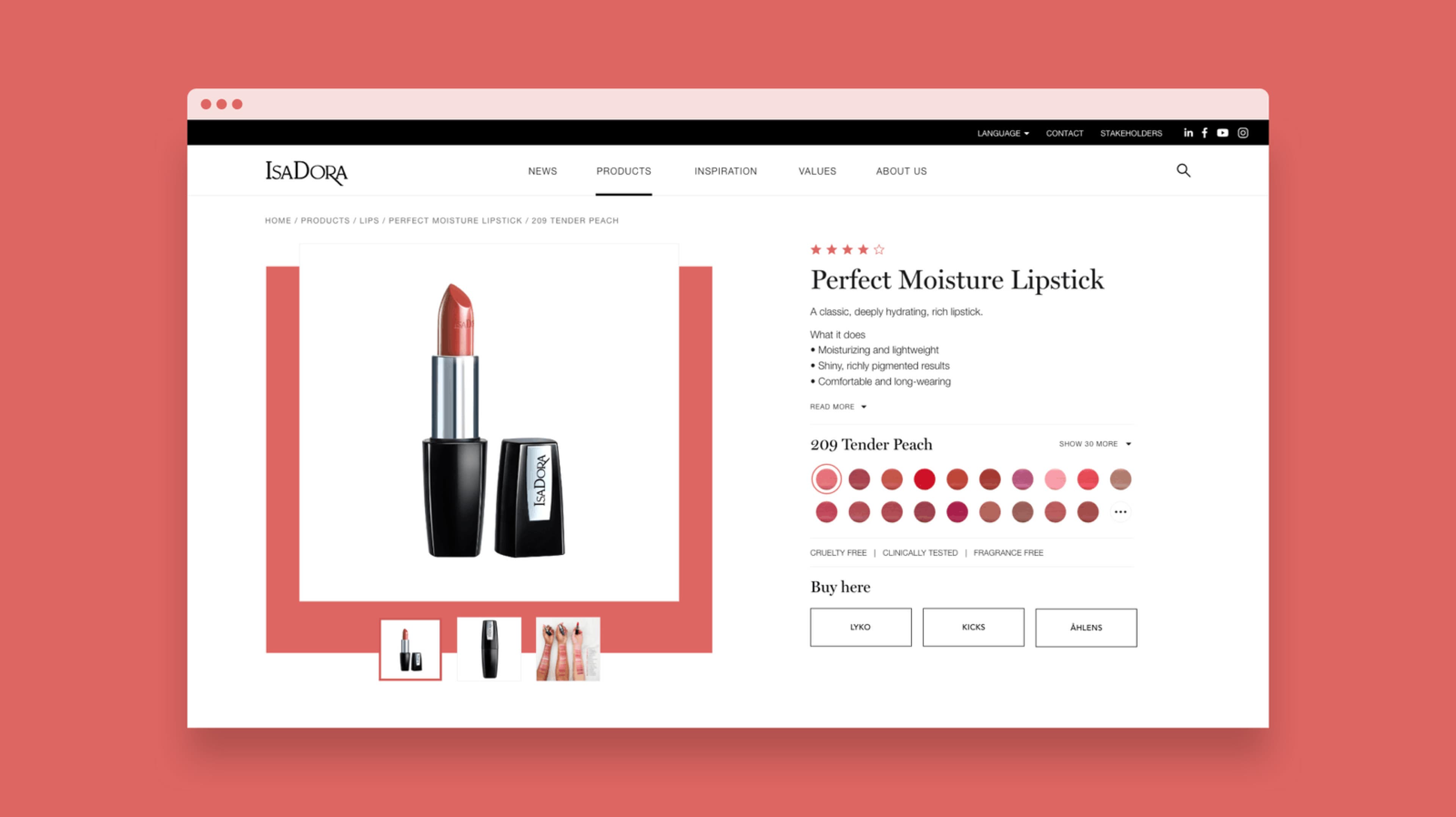 Isadora product page Isadora product page